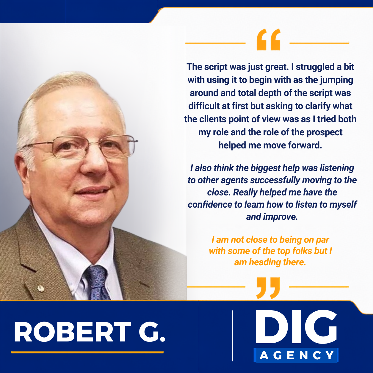Client testimonial