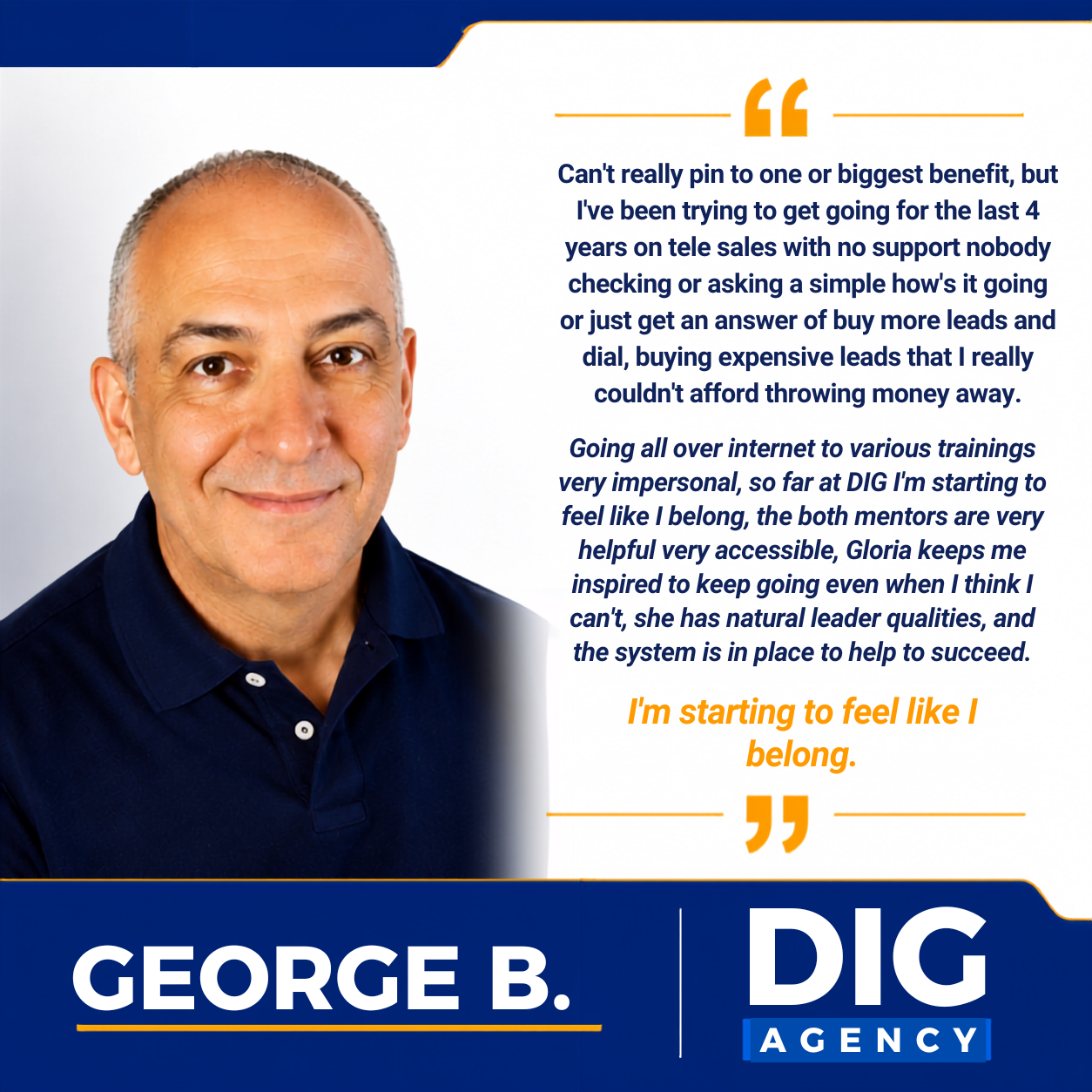 Client testimonial
