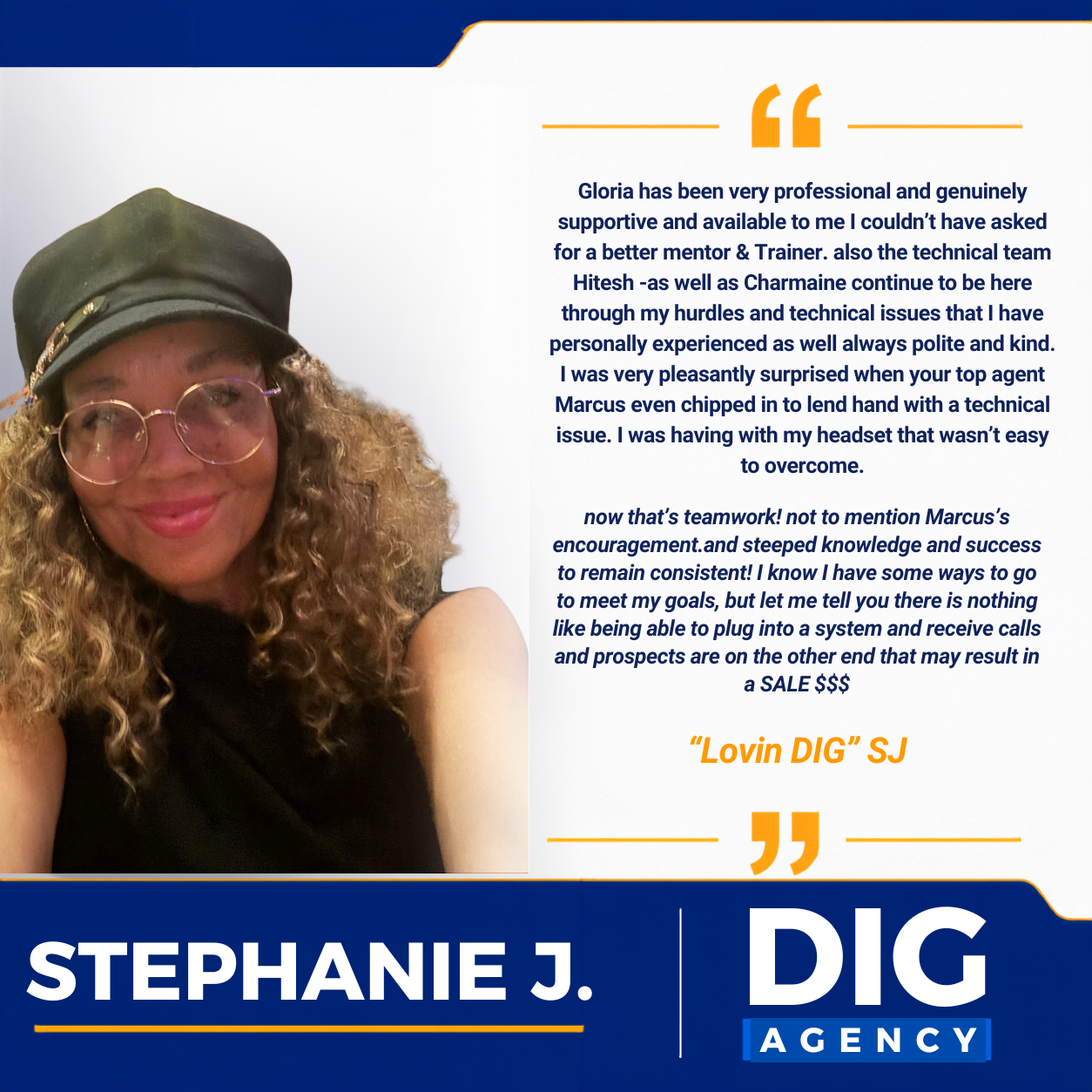 Client testimonial