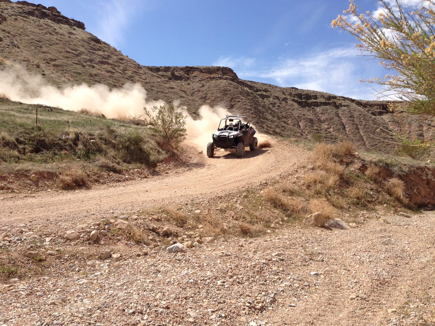 UTV riding on a dirt road in St. George, Utah