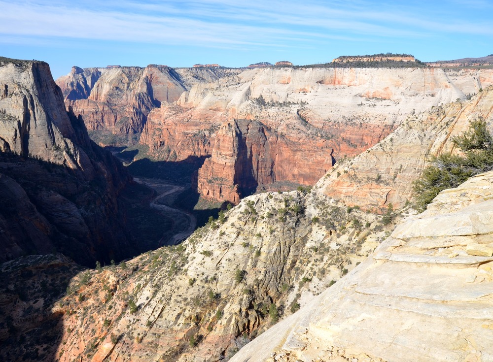 Wide Zion Canyon view from Observation Point Trail
